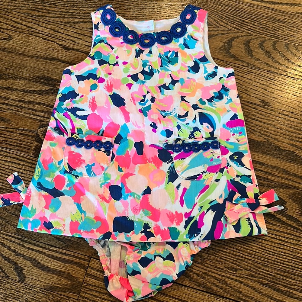 Infant Lilly Pulitzer Shift dress, size 6-12M, pink, blue, purple pattern